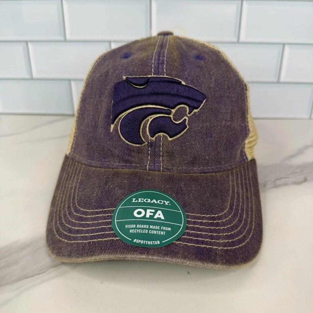 Kansas State Wildcats Hat Cap Snap Back Mens One Size Purple Tan NCAA Football